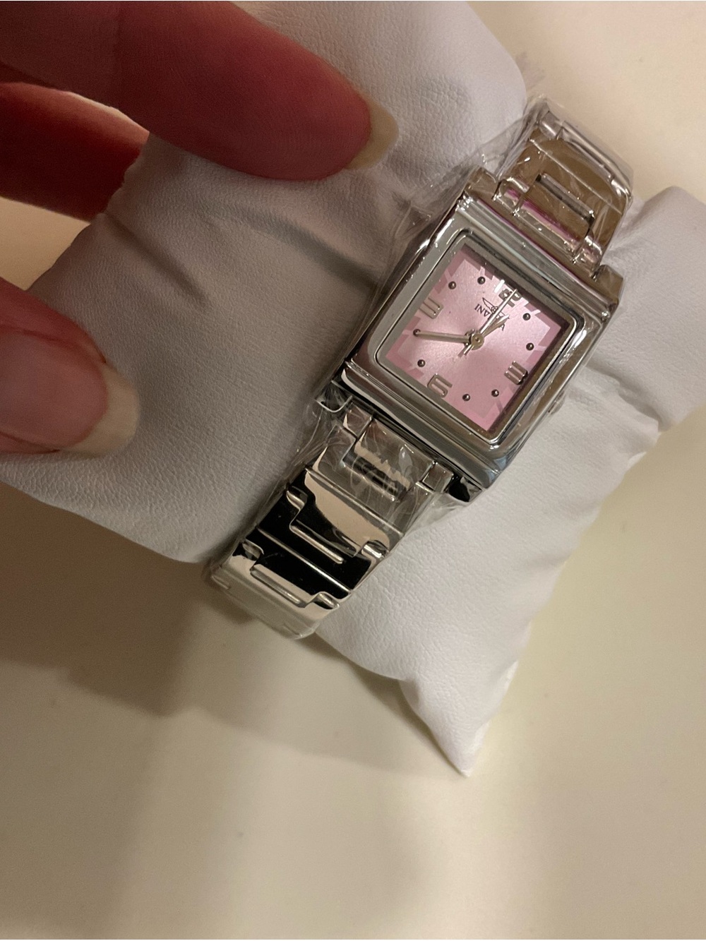 Invicta Angel 70244 Women’s 21mm Pink Dial Square Watch New in Box
